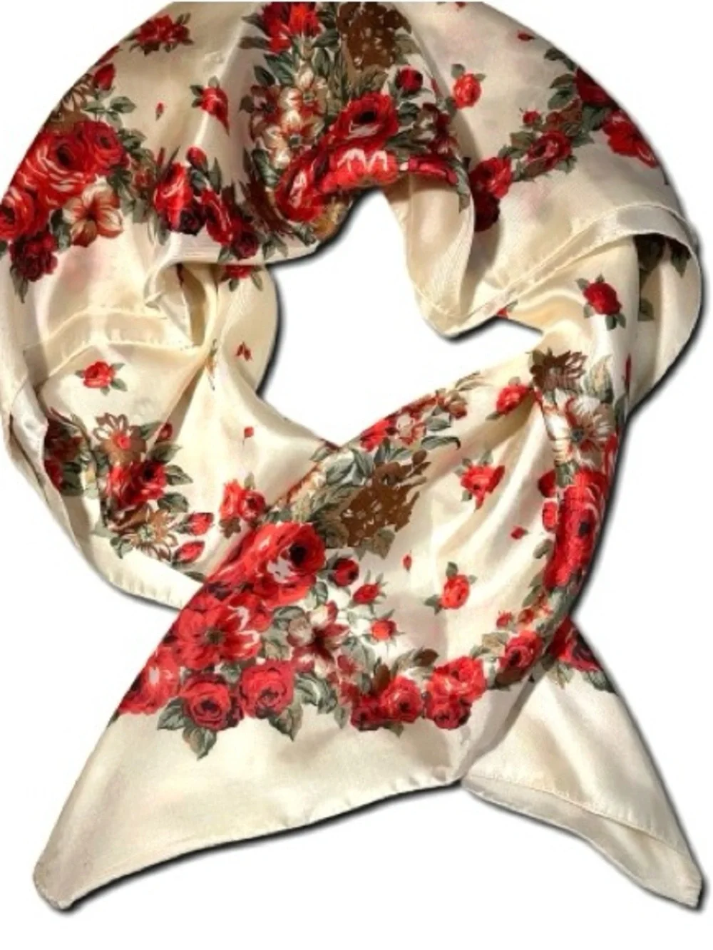 SUNKYUNG SA VINTAGE FLORAL ROSE PRINT LARGE SCARF 🌹